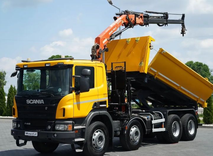 Scania P 410 / 8x4 / BASCULĂ - 5,15 M + ATLAS 116.3 HDS / ROTATOR / EURO 6 / — foto 2